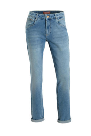 high waist slim fit jeans light blue denim