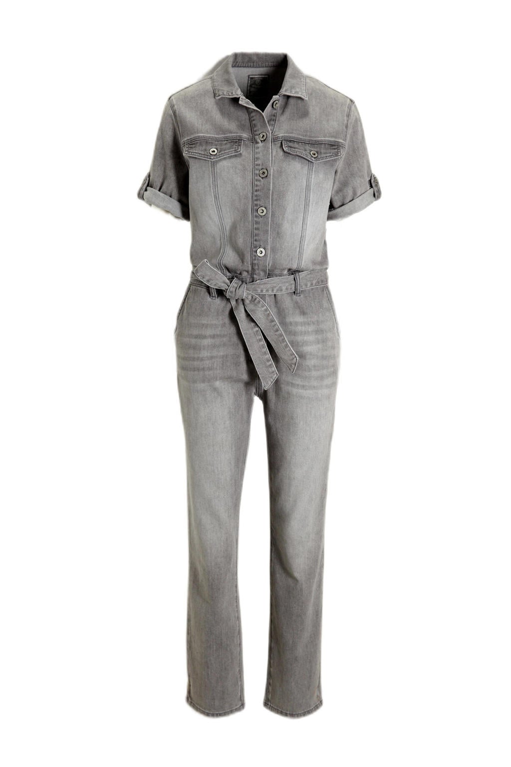 Geisha denim straight jumpsuit grey denim