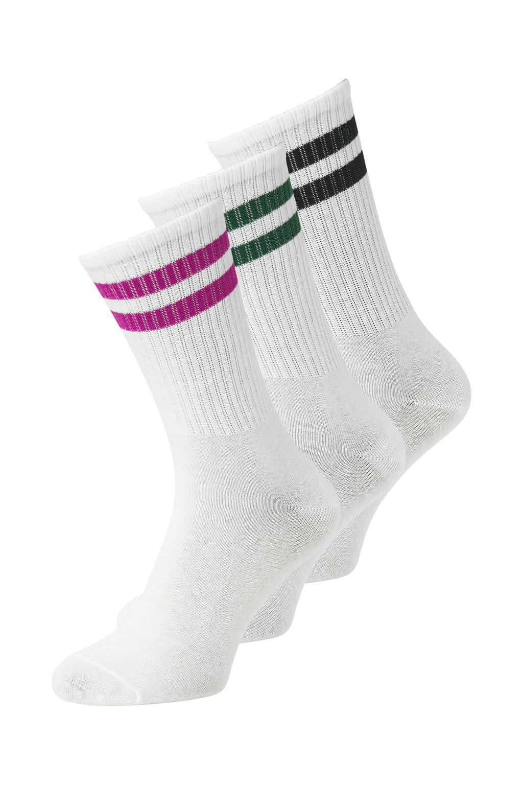 JJXX sokken JXBASIC - wit/multi (set van 3)