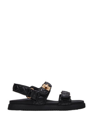 Mona-Q Quilted  leren sandalen zwart