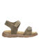 Develab leren sandalen kaki