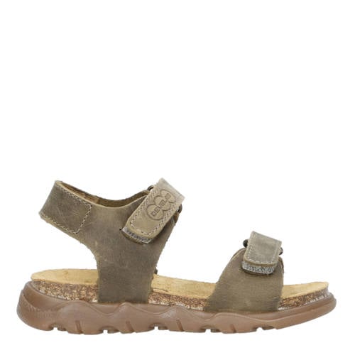 Develab leren sandalen kaki afbeelding