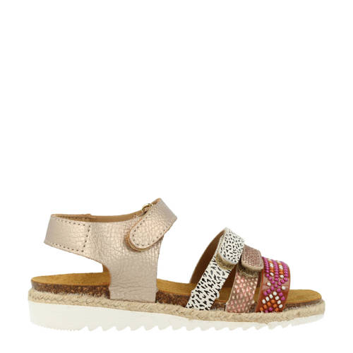 Develab leren sandalen goud/roze afbeelding