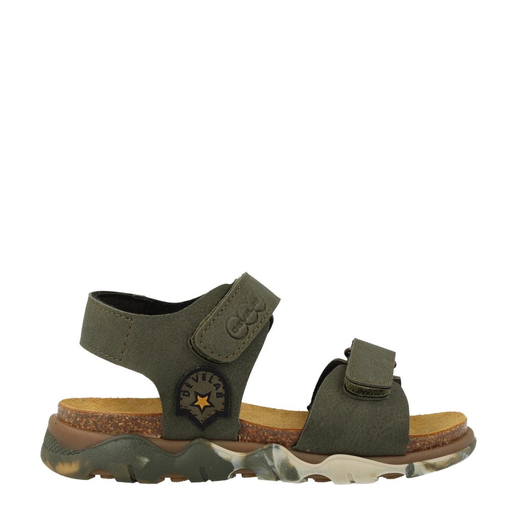 Groene jongens Develab leren sandalen met klittenband