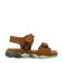 Develab leren sandalen cognac