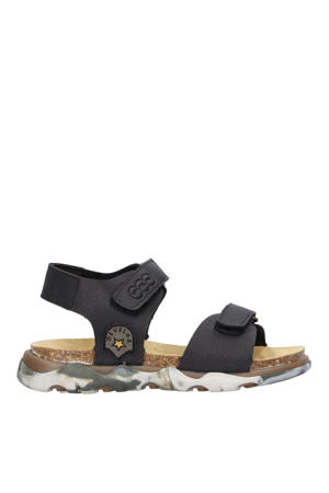   leren sandalen zwart