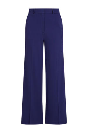 wide leg regular waist broek donkerblauw
