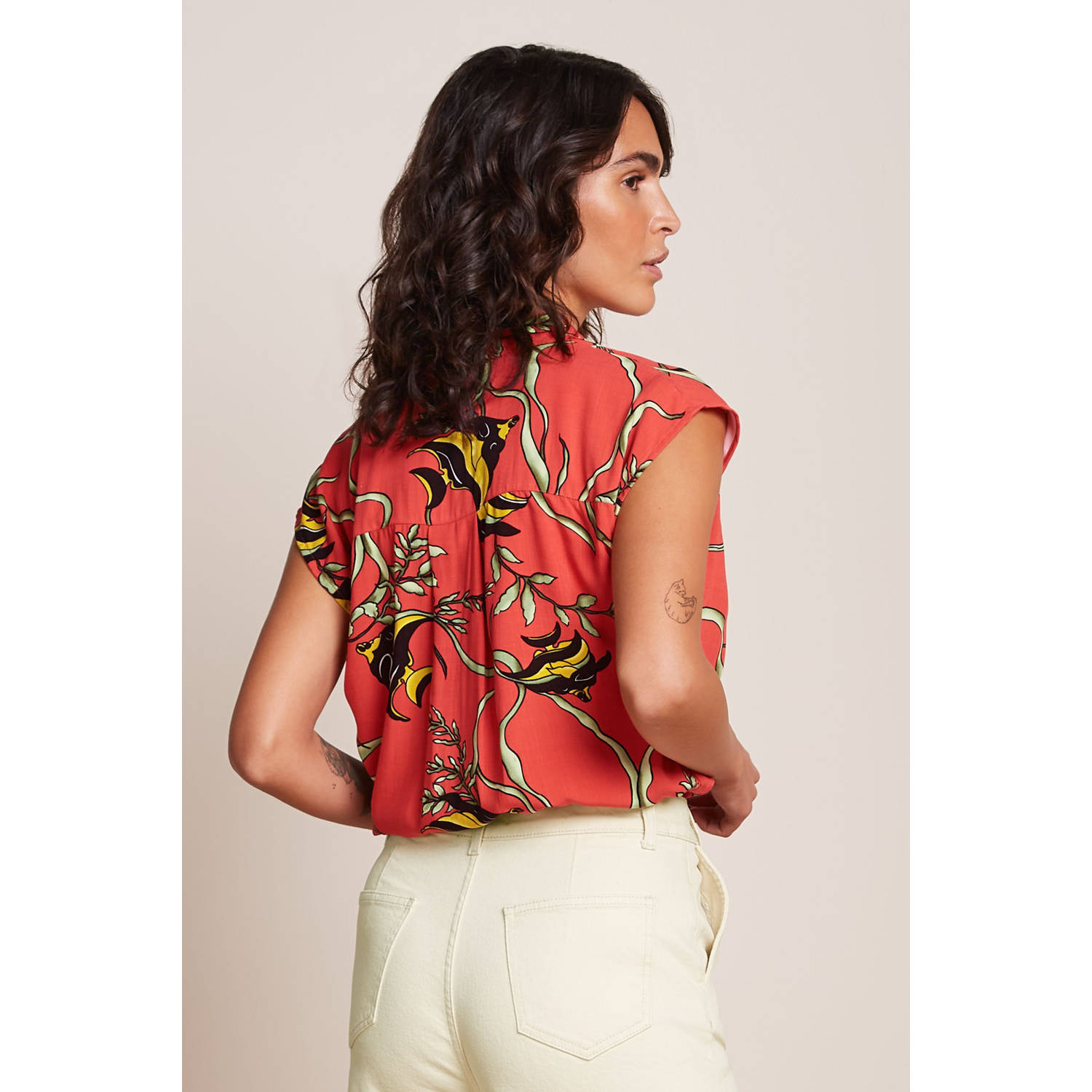 King Louie blousetop koraalrood