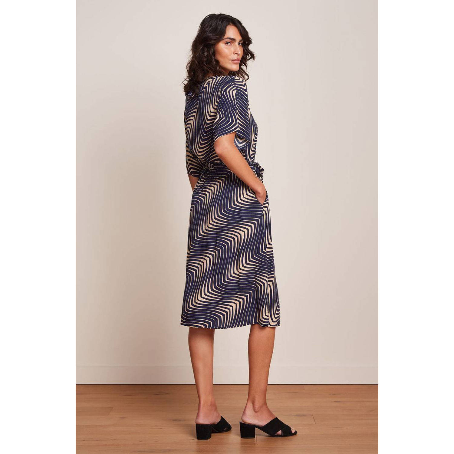 King Louie midi jurk donkerblauw