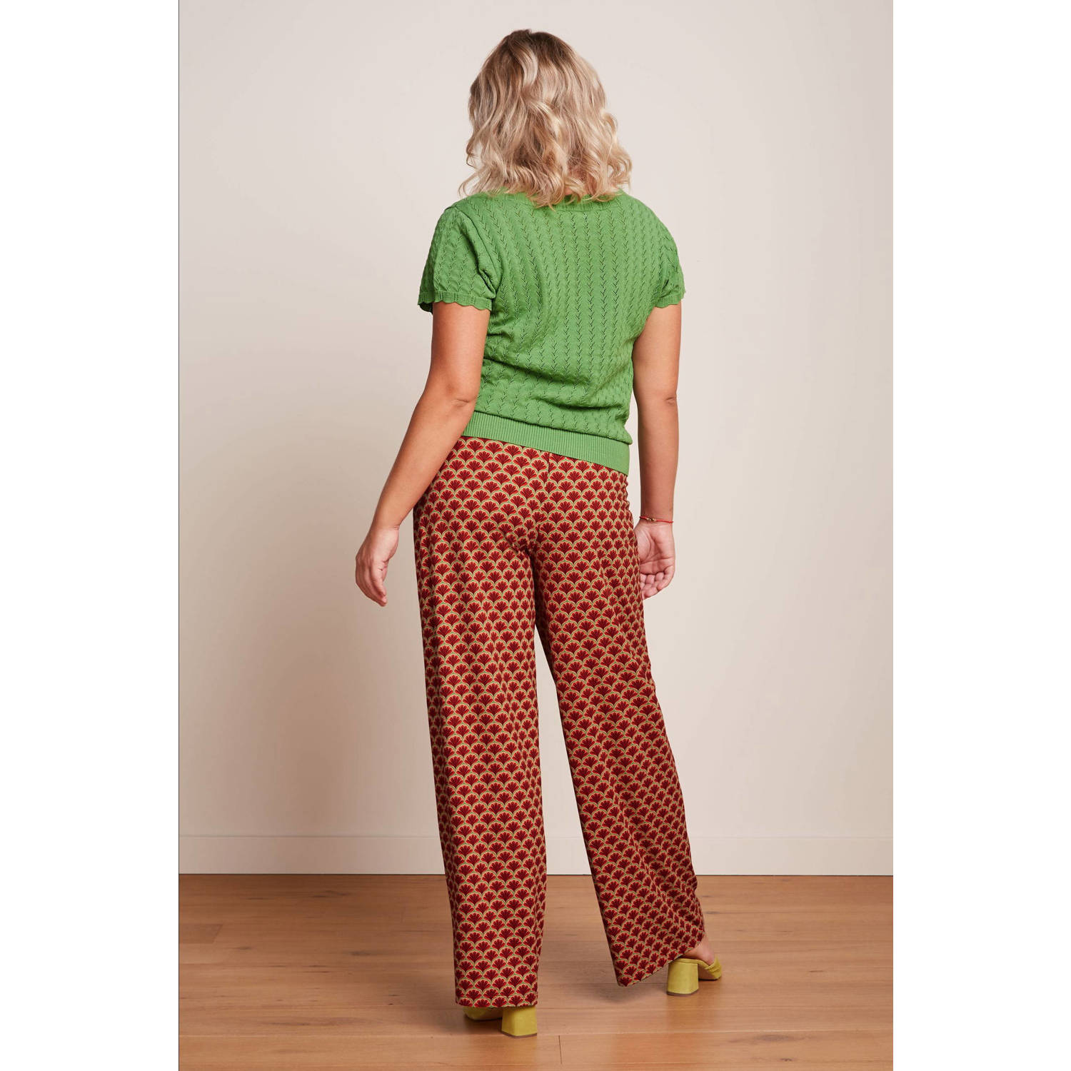 King Louie flared regular waist casual broek rood