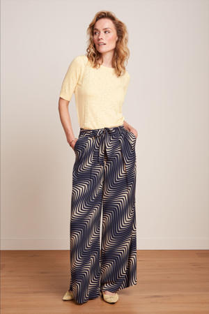 flared regular waist casual broek donkerblauw