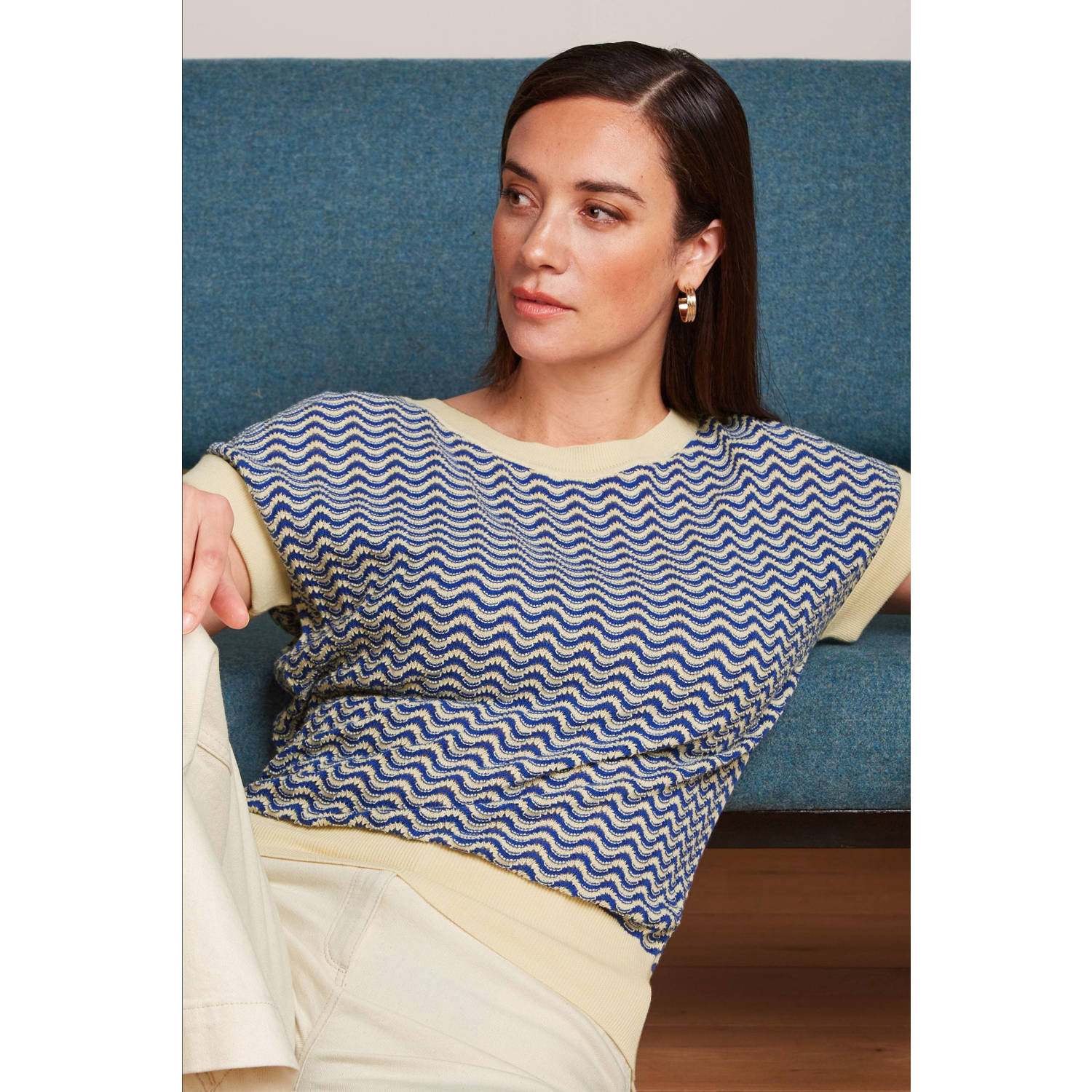 King Louie top donkerblauw fijn gebreid