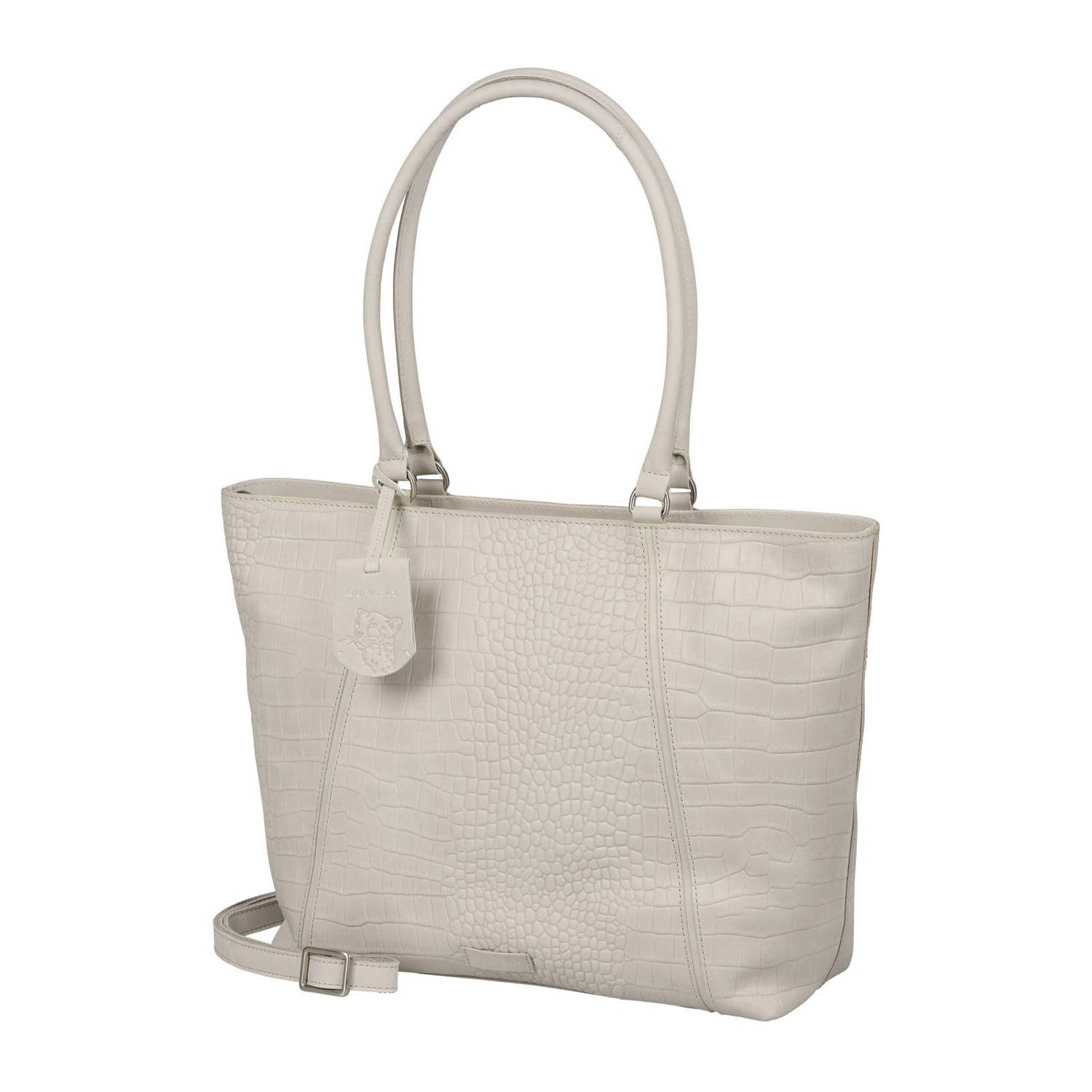 BURKELY leren shopper Cool Colbie ecru