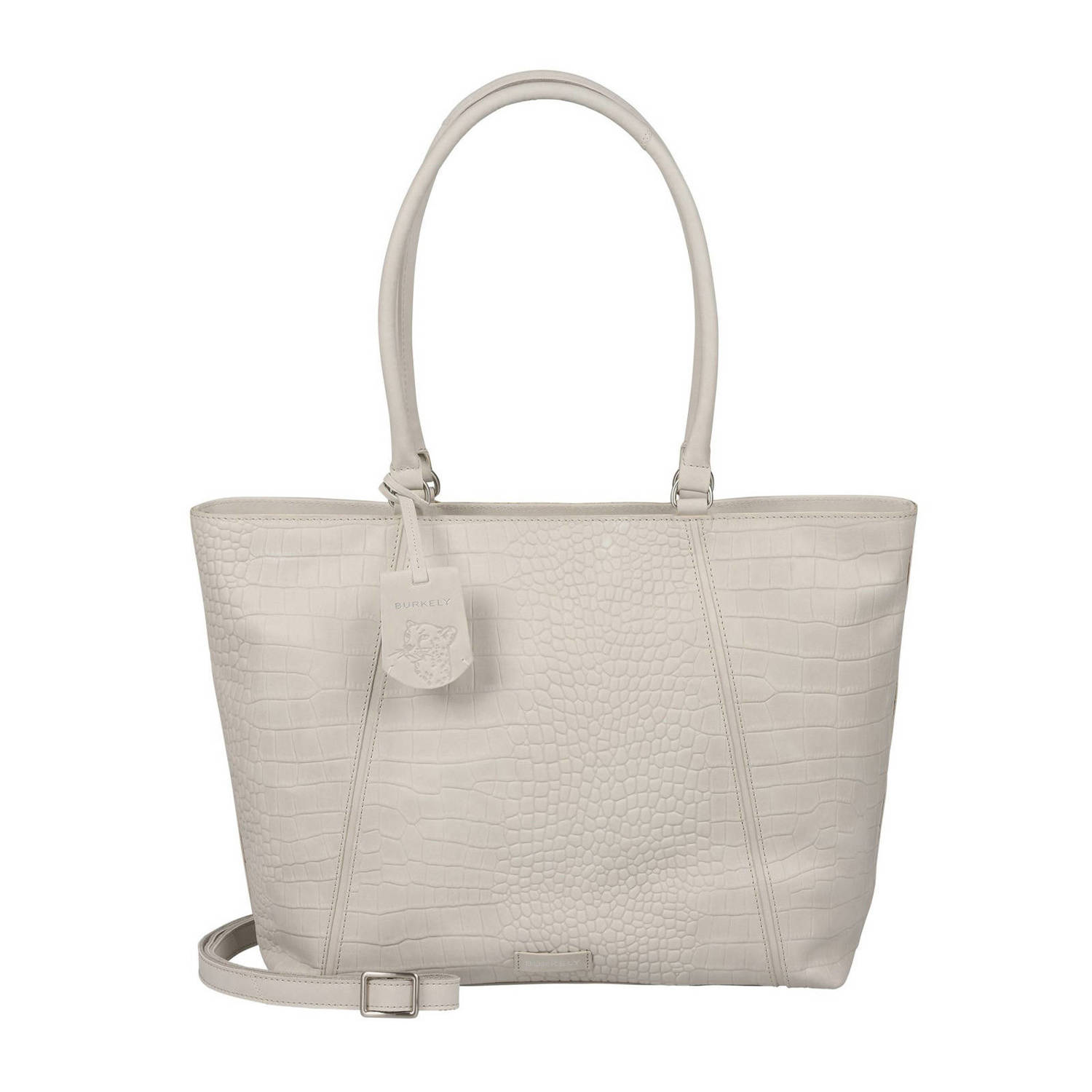 BURKELY leren shopper Cool Colbie ecru