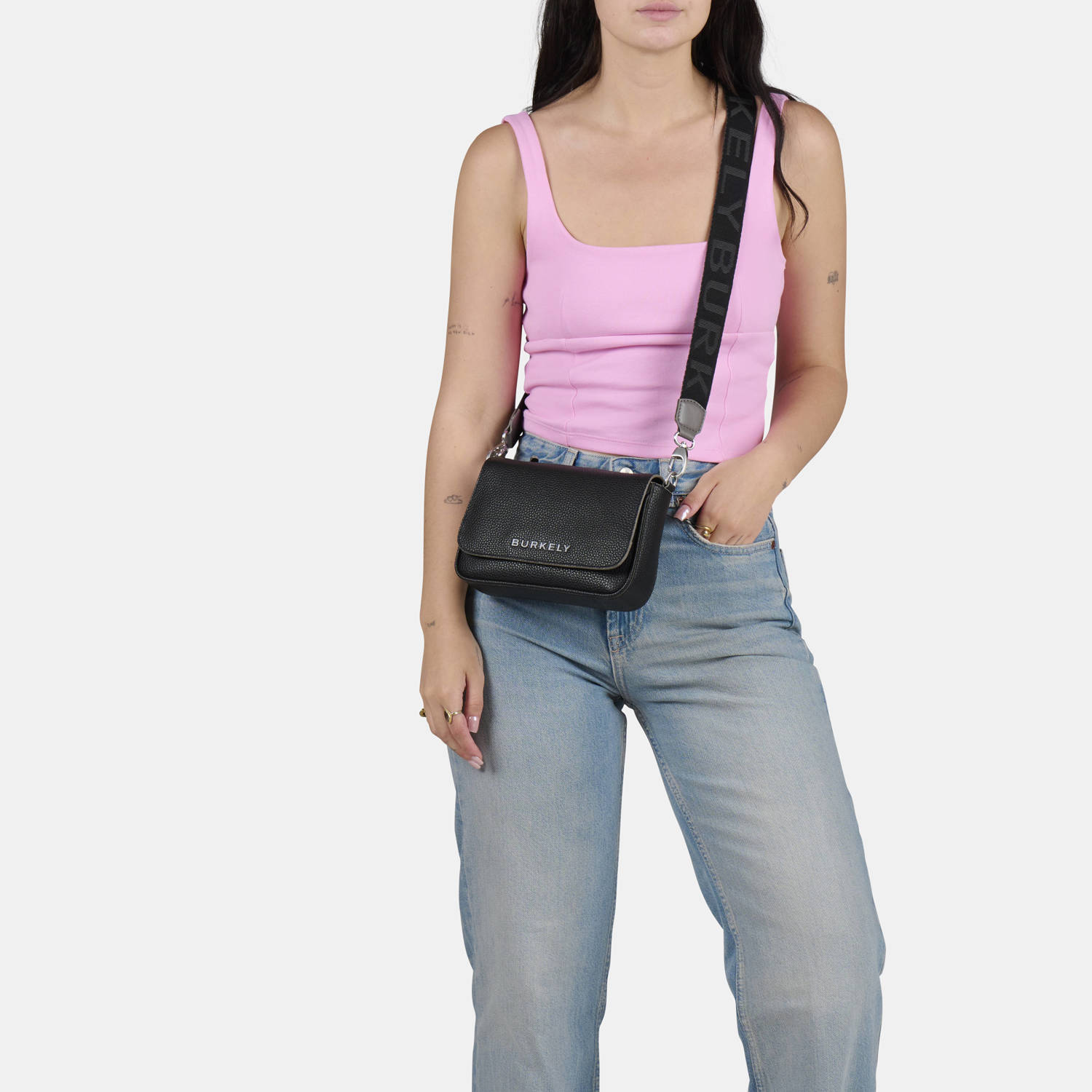 BURKELY leren crossbody tas Always Alyx zwart