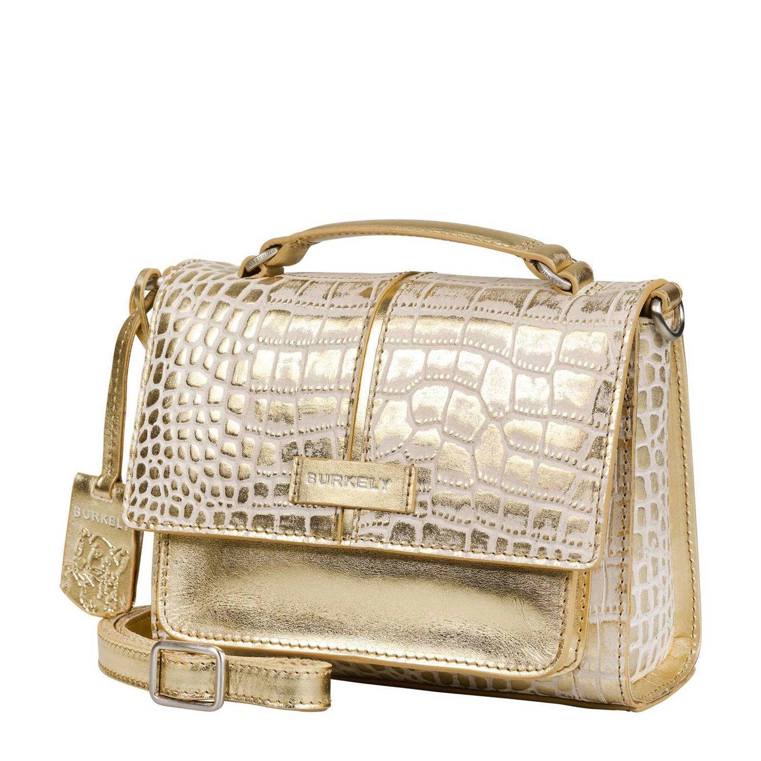 BURKELY leren crossbody tas Cool Colbie goudkleurig