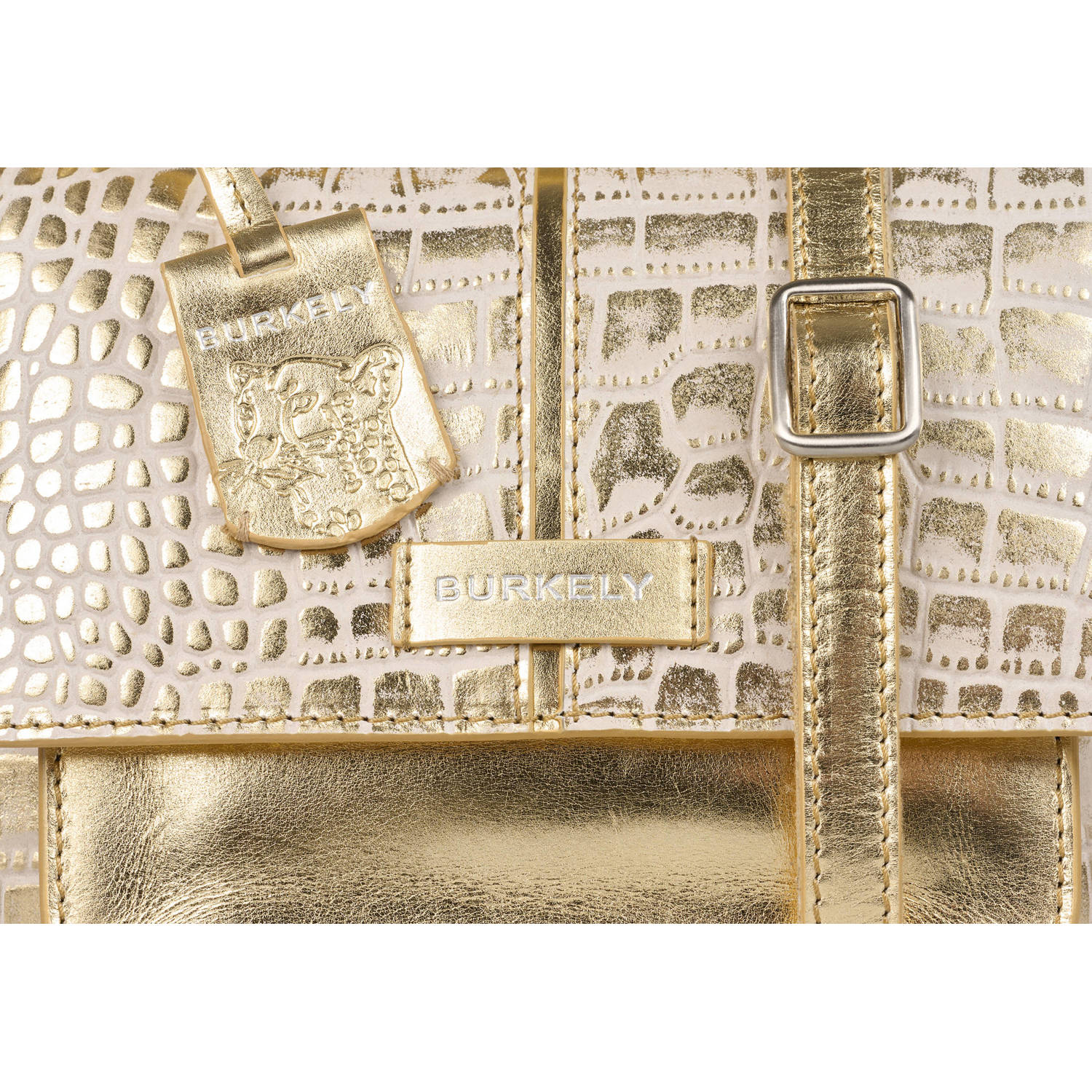 BURKELY leren crossbody tas Cool Colbie goudkleurig