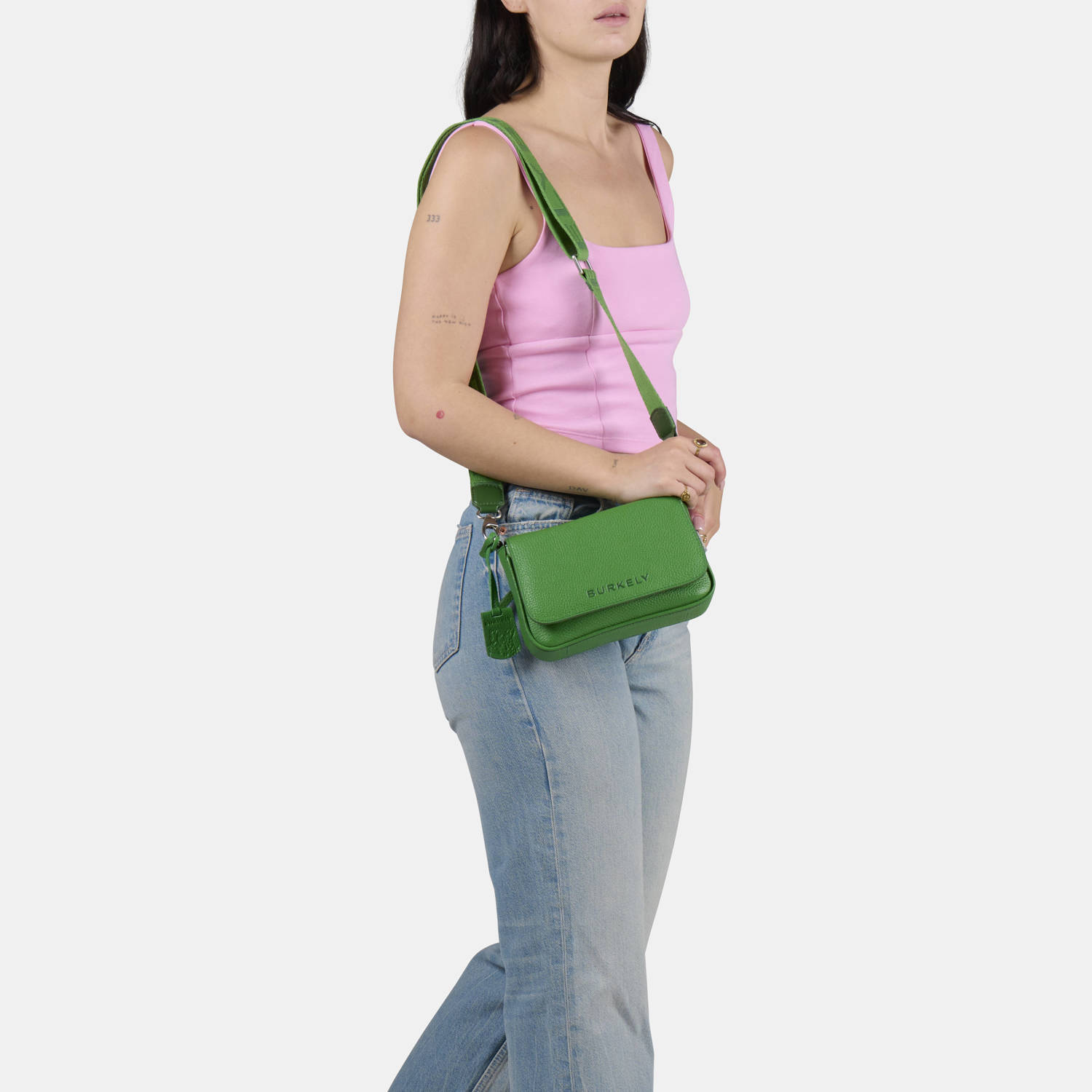 BURKELY leren crossbody tas Always Alyx groen