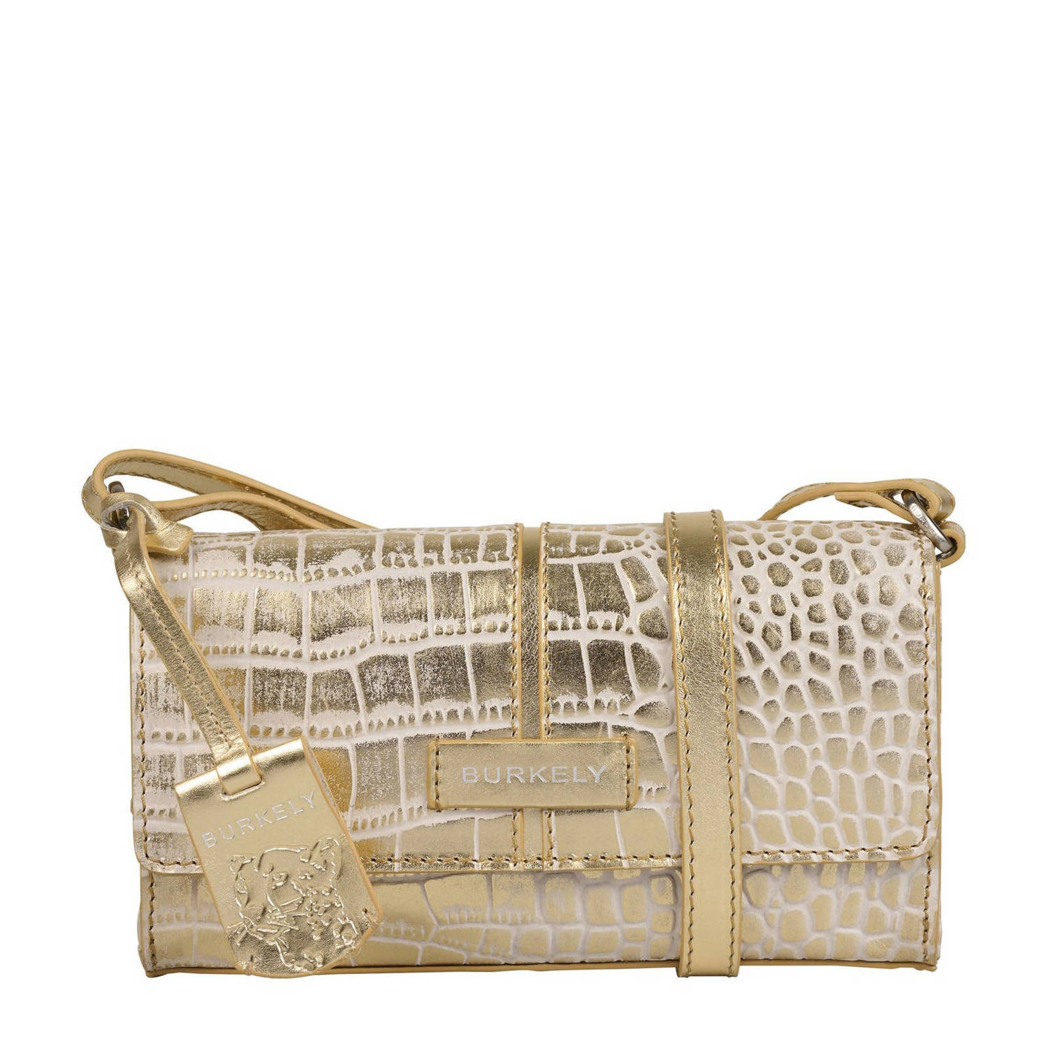 BURKELY leren crossbody tas Cool Colbie goudkleurig