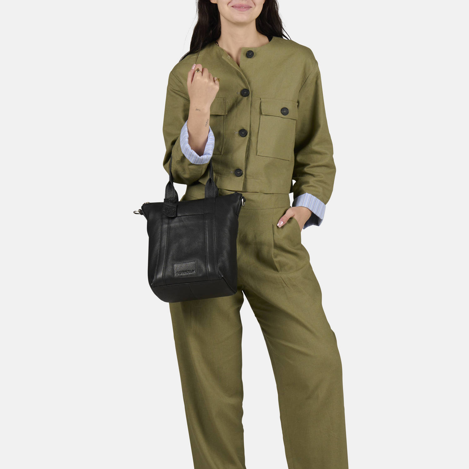 BURKELY leren mini shopper Soft Skylar zwart