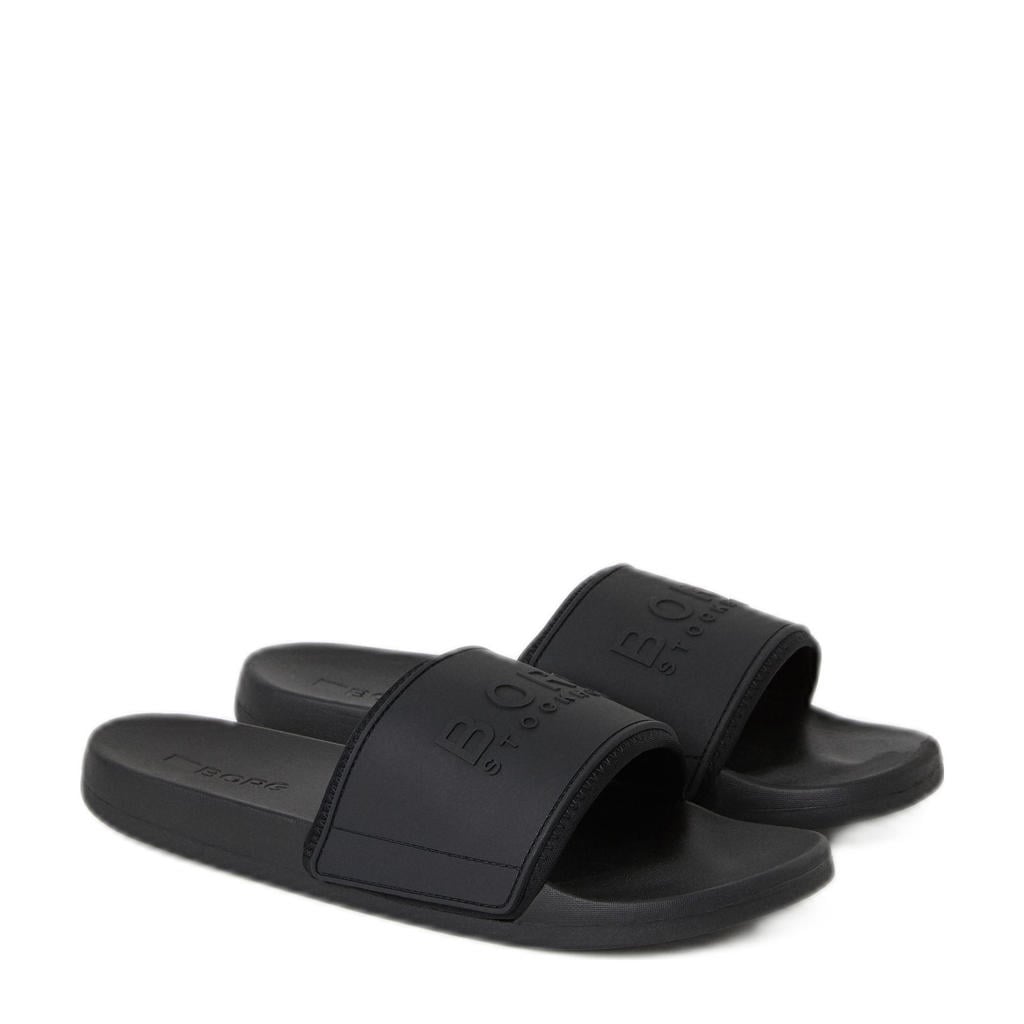 Zwarte heren Björn Borg .badslippers van rubber