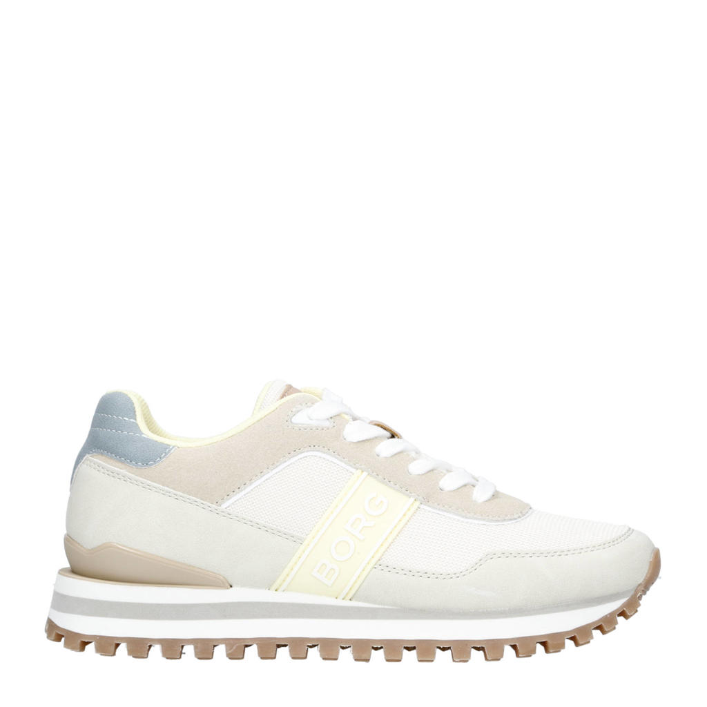 Beige dames Björn Borg sneakers van 82% polyurethaan/% 8 % leer met veters