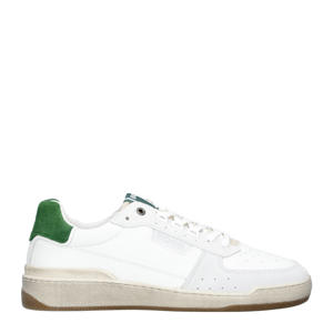   leren sneakers wit/groen