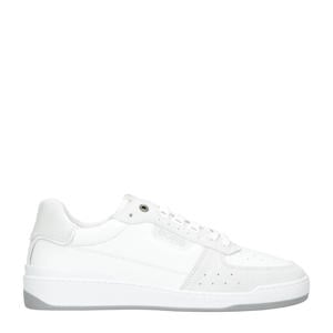 leren sneakers wit/grijs