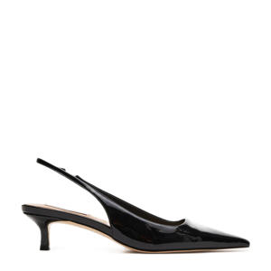  lak slingback pumps zwart