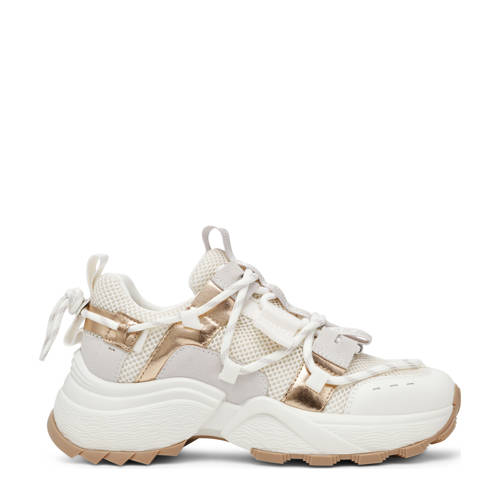 Steve Madden chunky sneakers zilver/goud/cream afbeelding