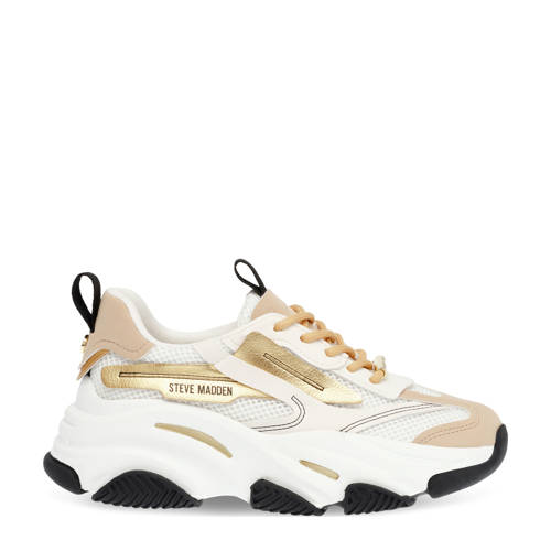 Steve Madden Possession-E chunky sneakers wit/beige afbeelding