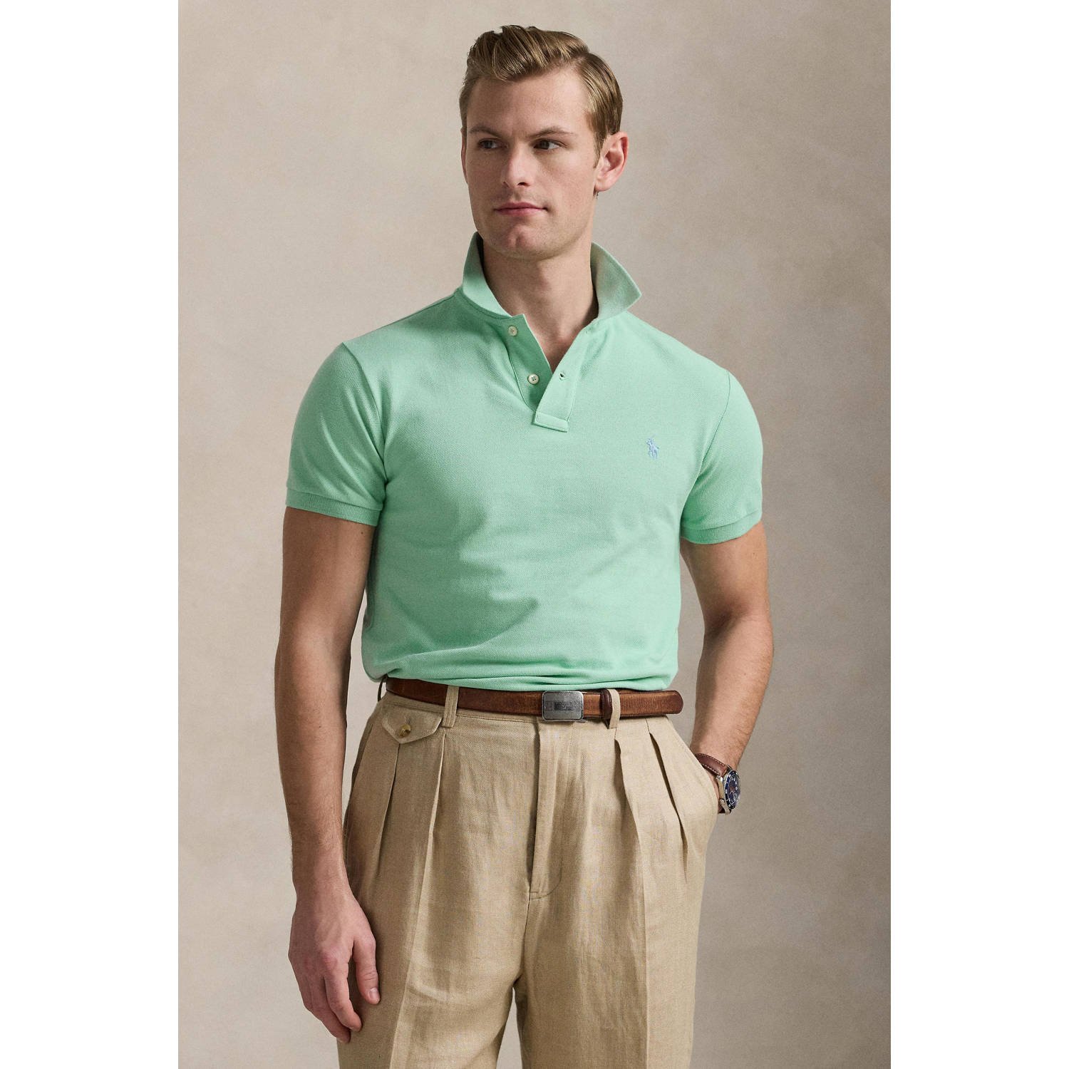 Polo Ralph Lauren Pastelgroen Poloshirt Green Heren