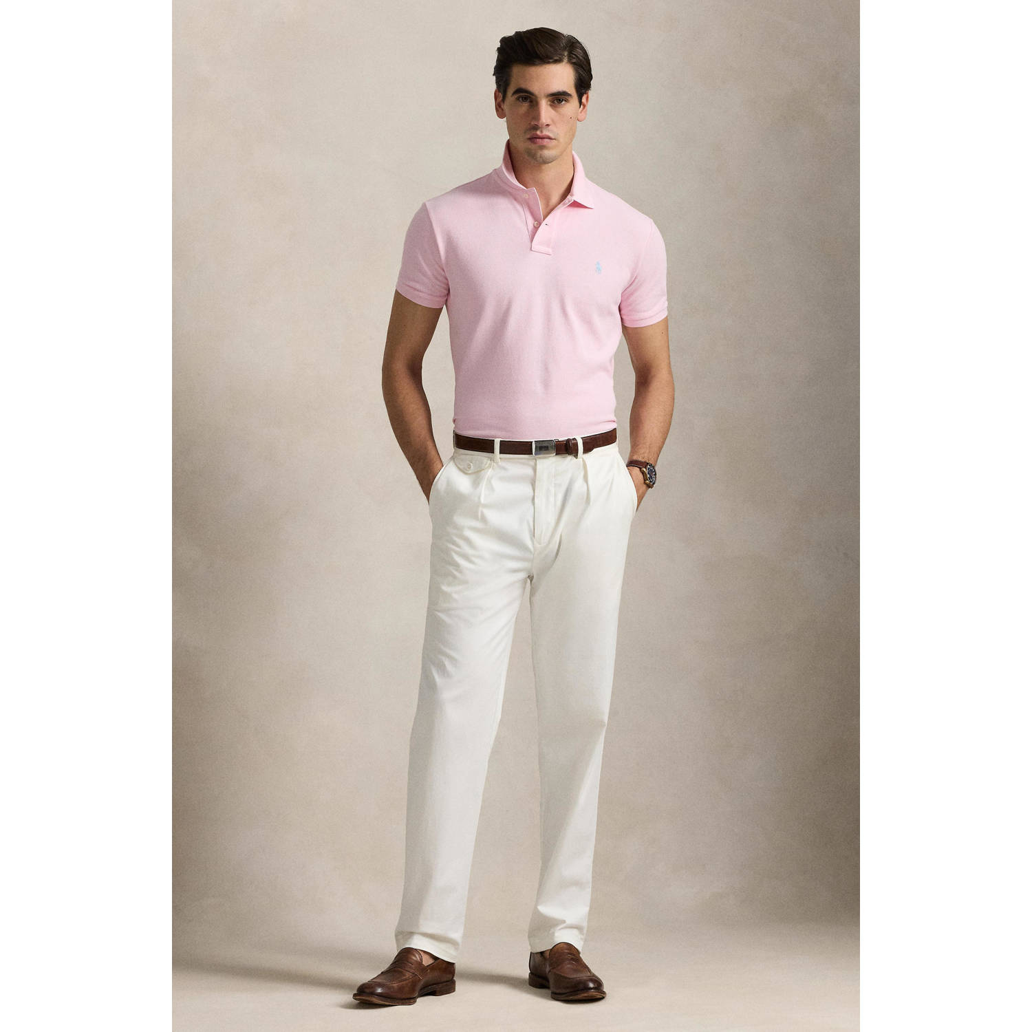 POLO Ralph Lauren slim polo lichtroze