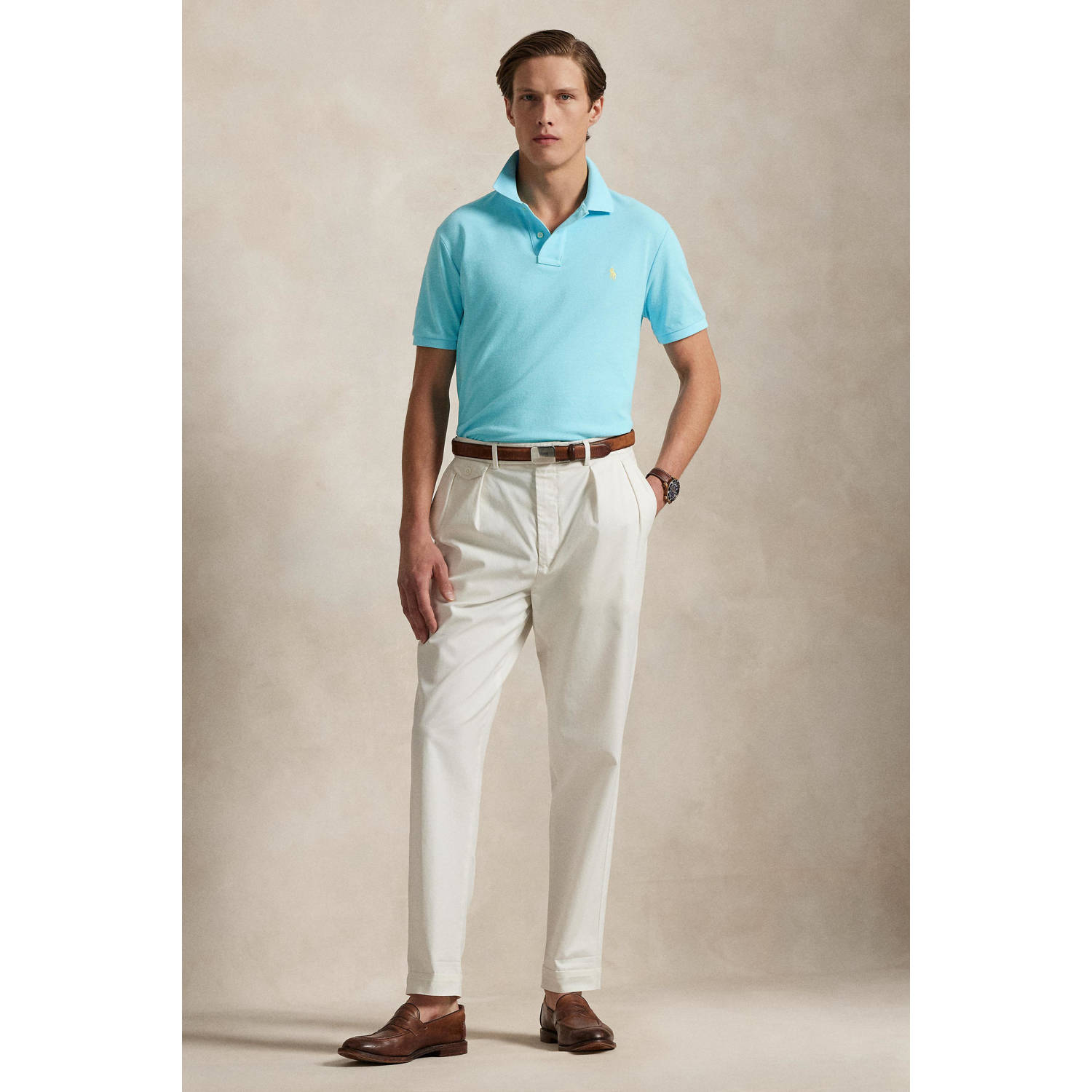 POLO Ralph Lauren slim polo blauw