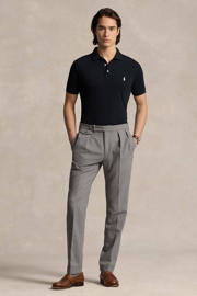 thumbnail: Zwarte heren POLO Ralph Lauren polo van katoen met logo dessin, korte mouwen, klassieke kraag en knoopsluiting