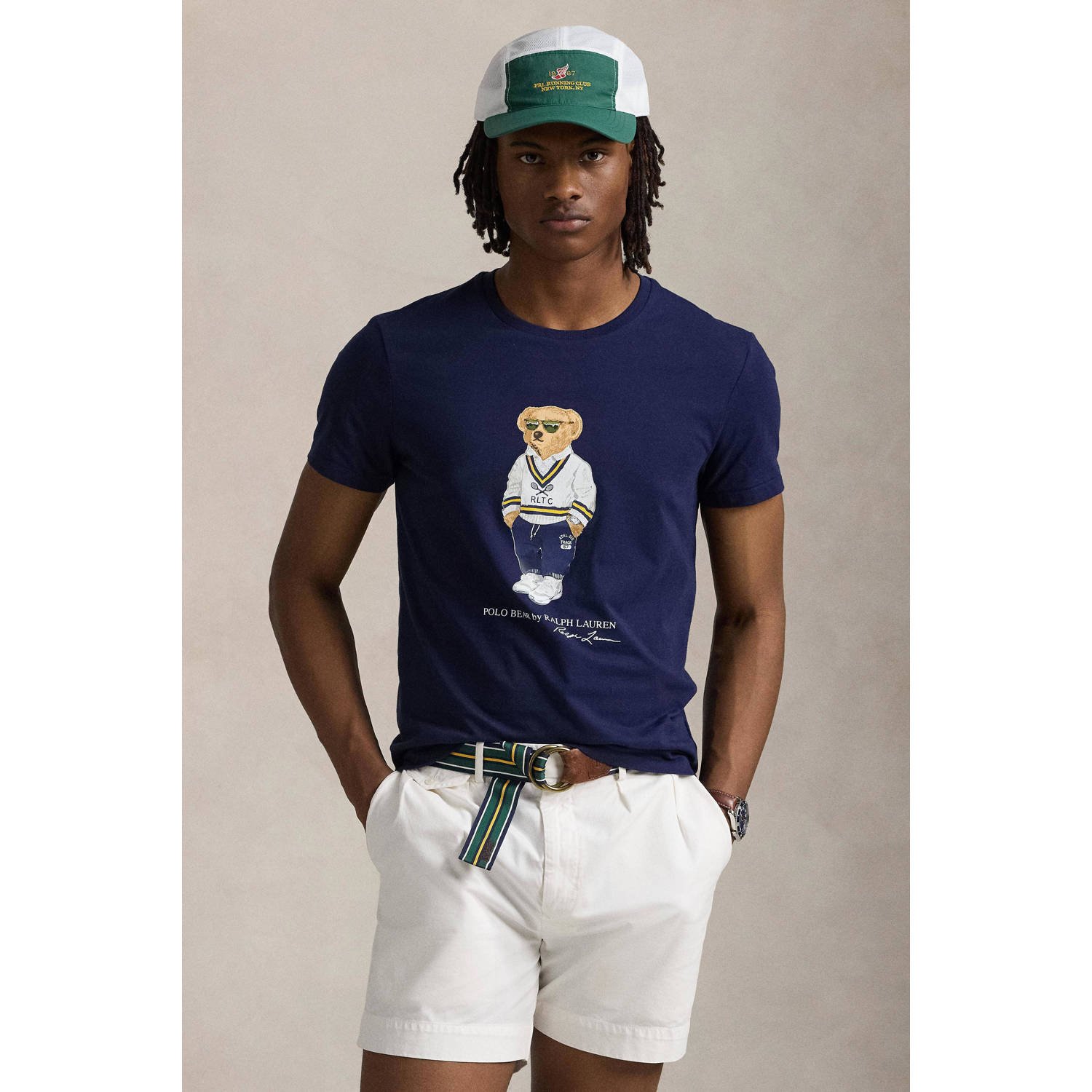 Polo Ralph Lauren Katoen Crew Neck Polo Bear T-shirt Blue Heren