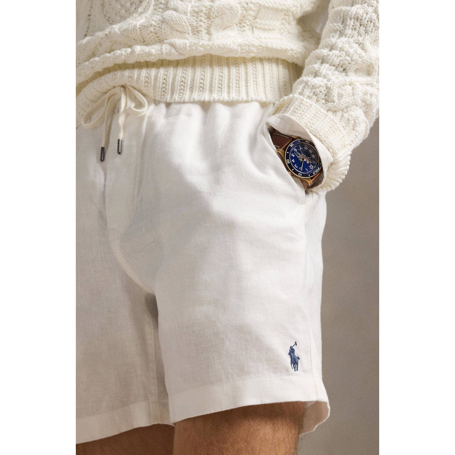 POLO Ralph Lauren linnen regular casual short wit