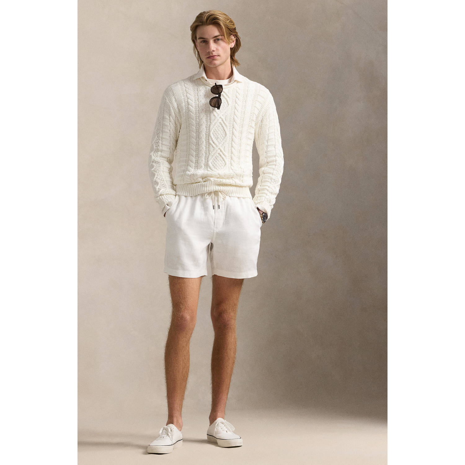 POLO Ralph Lauren linnen regular casual short wit