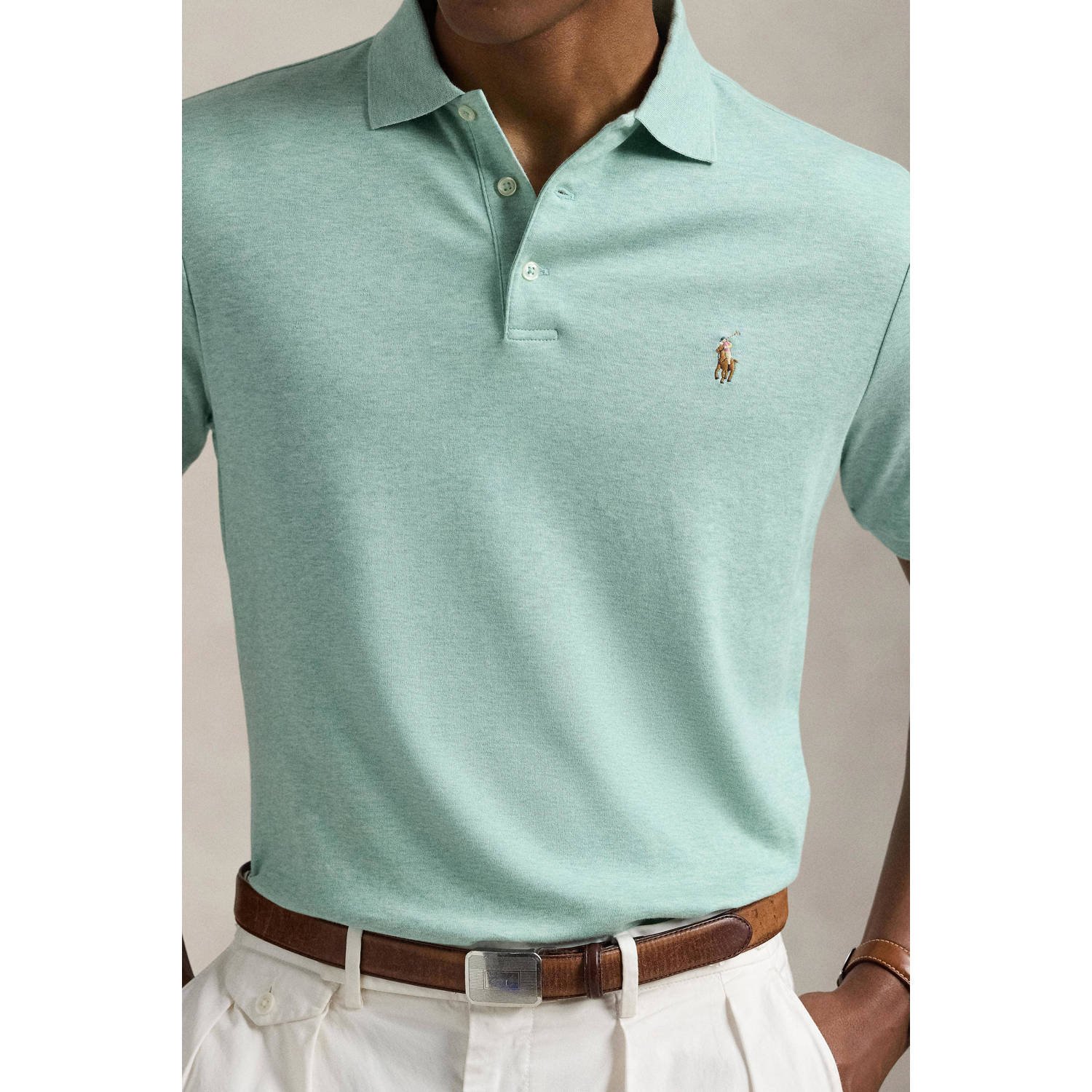 POLO Ralph Lauren slim fit polo met logo mintgroen