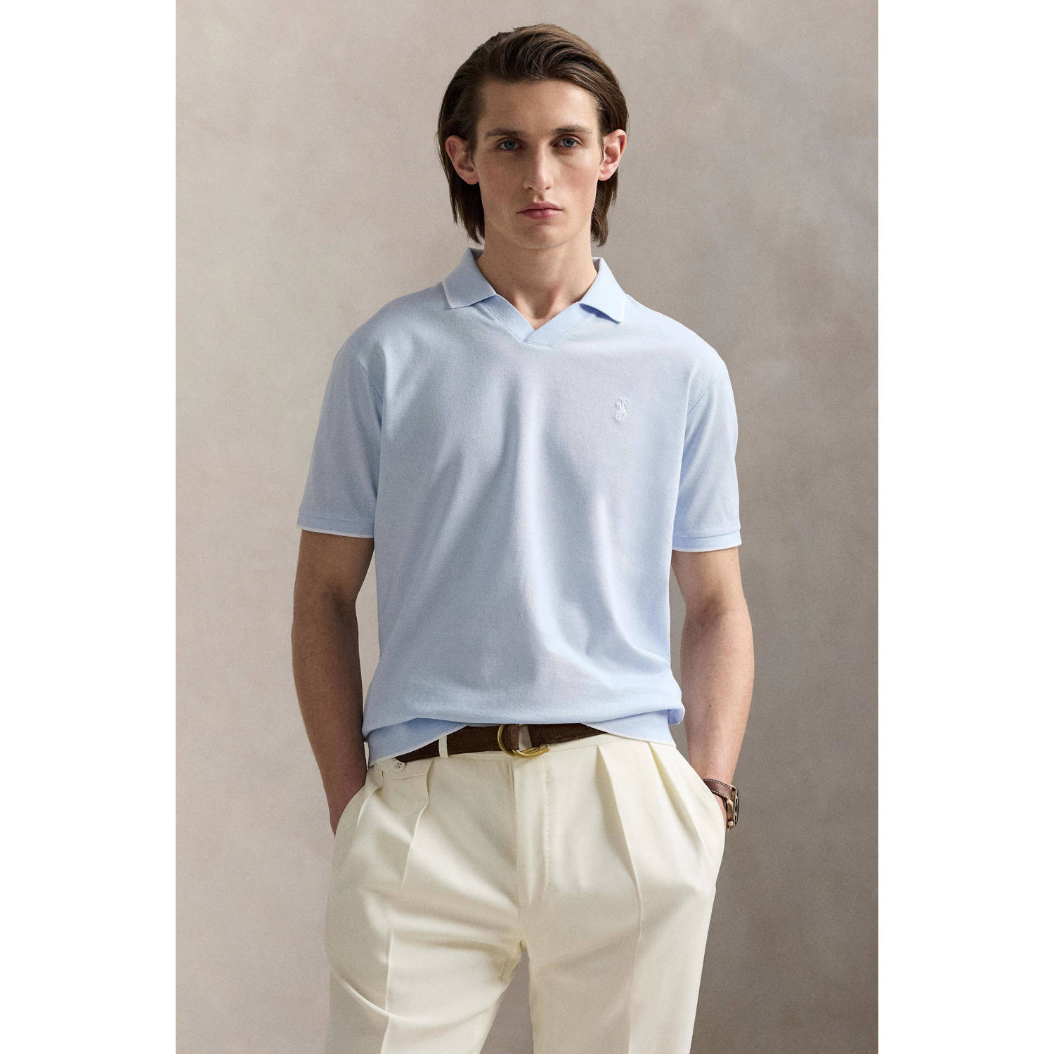Polo Ralph Lauren Poloshirt met logostitching model 'JOHNNY'