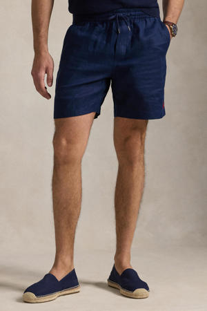 linnen regular casual short donkerblauw