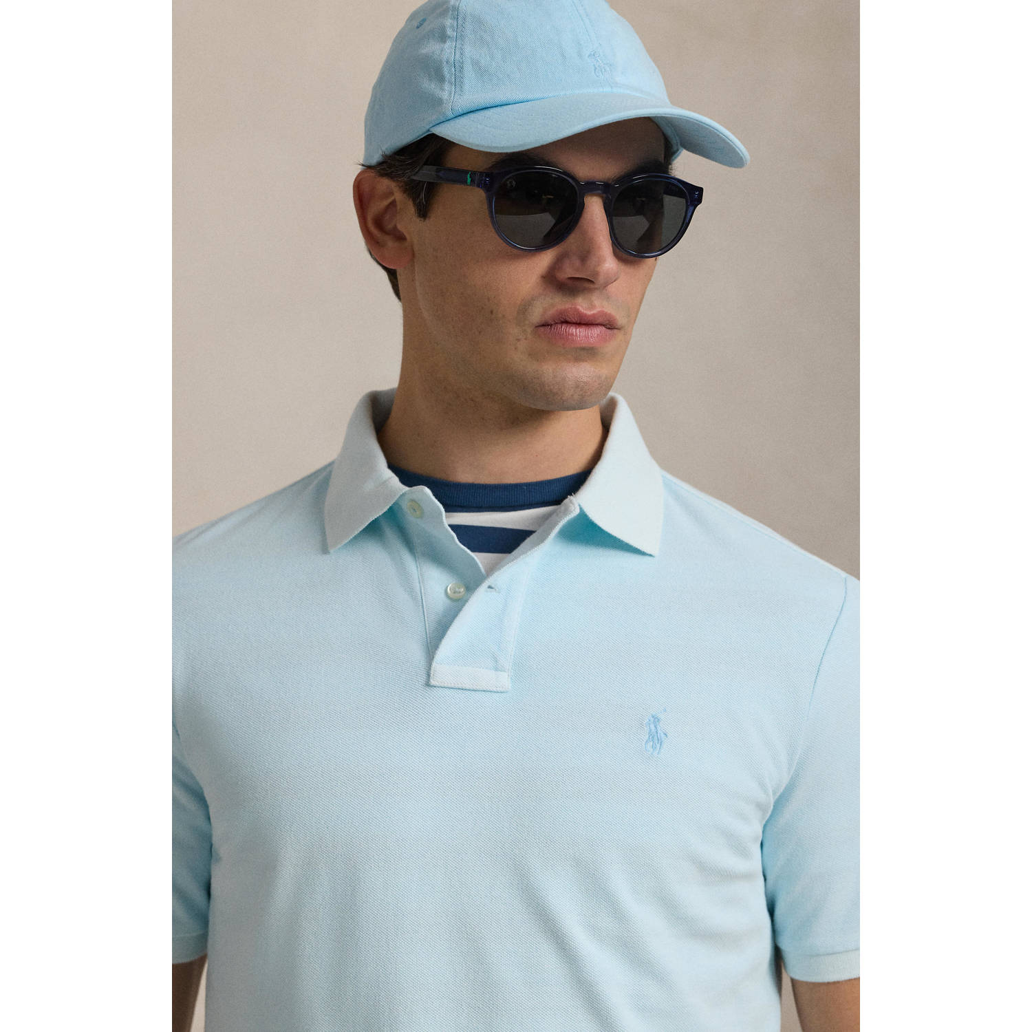 POLO Ralph Lauren slim polo lichtblauw