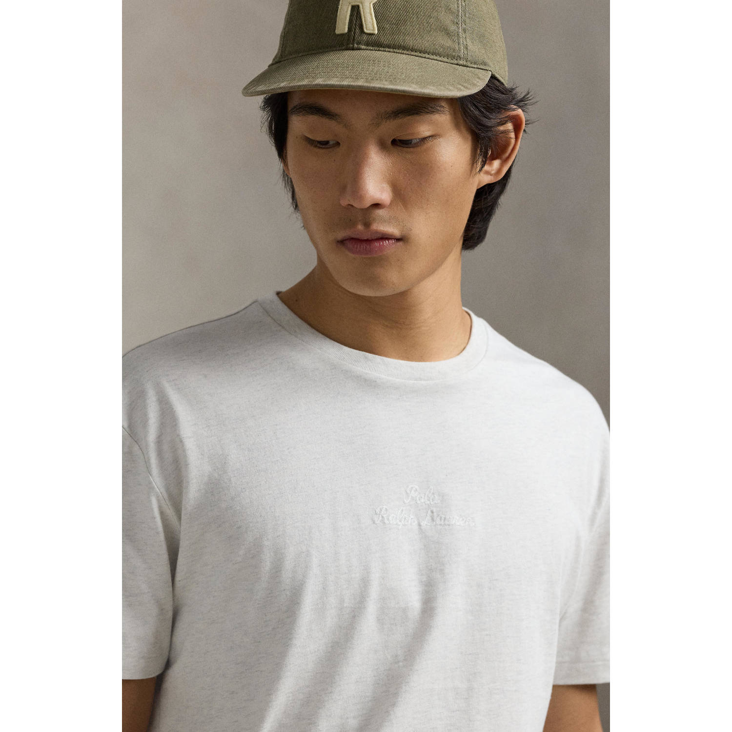 POLO Ralph Lauren slim fit T-shirt met printopdruk lichtgrijs