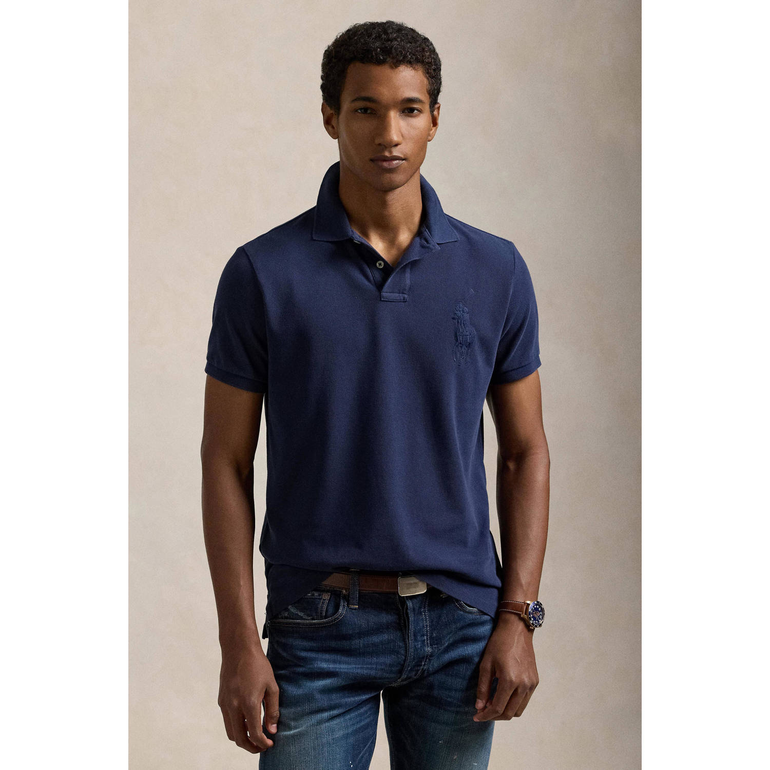 Polo Ralph Lauren Blauw Poloshirt met Grote Pony Blue Heren