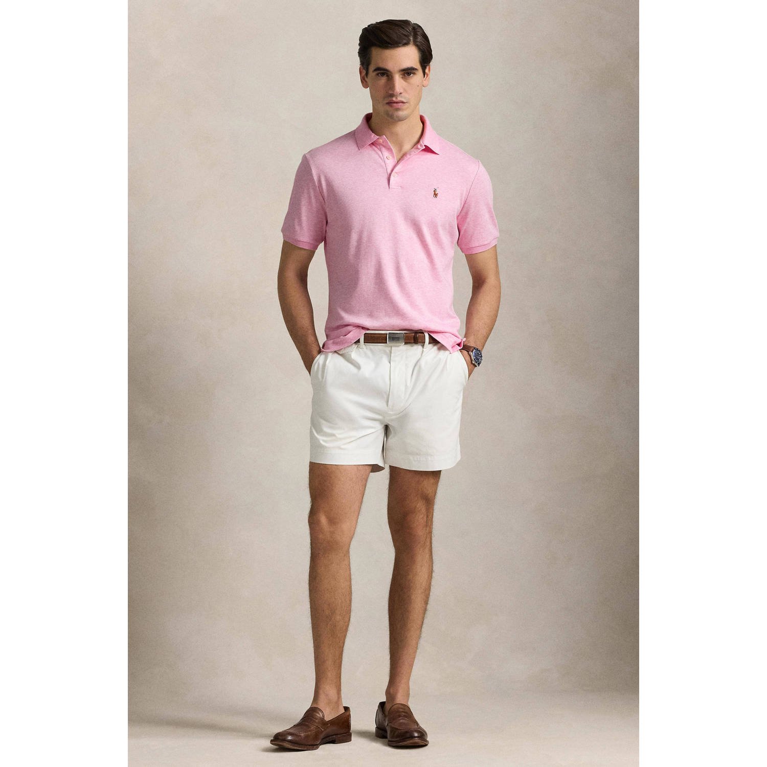 POLO Ralph Lauren slim fit polo met logo lichtroze