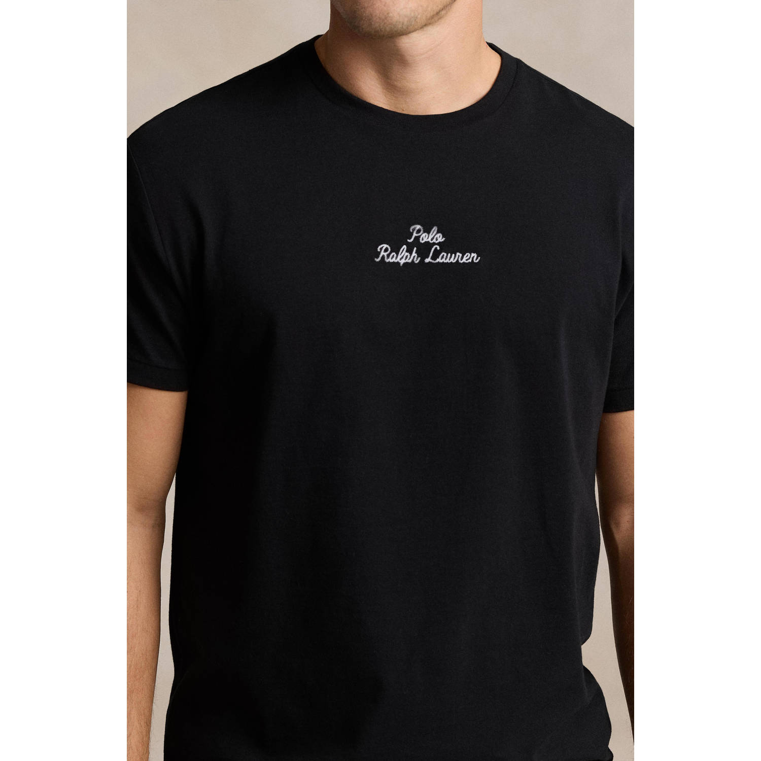 POLO Ralph Lauren slim fit T-shirt met printopdruk lichtblauw