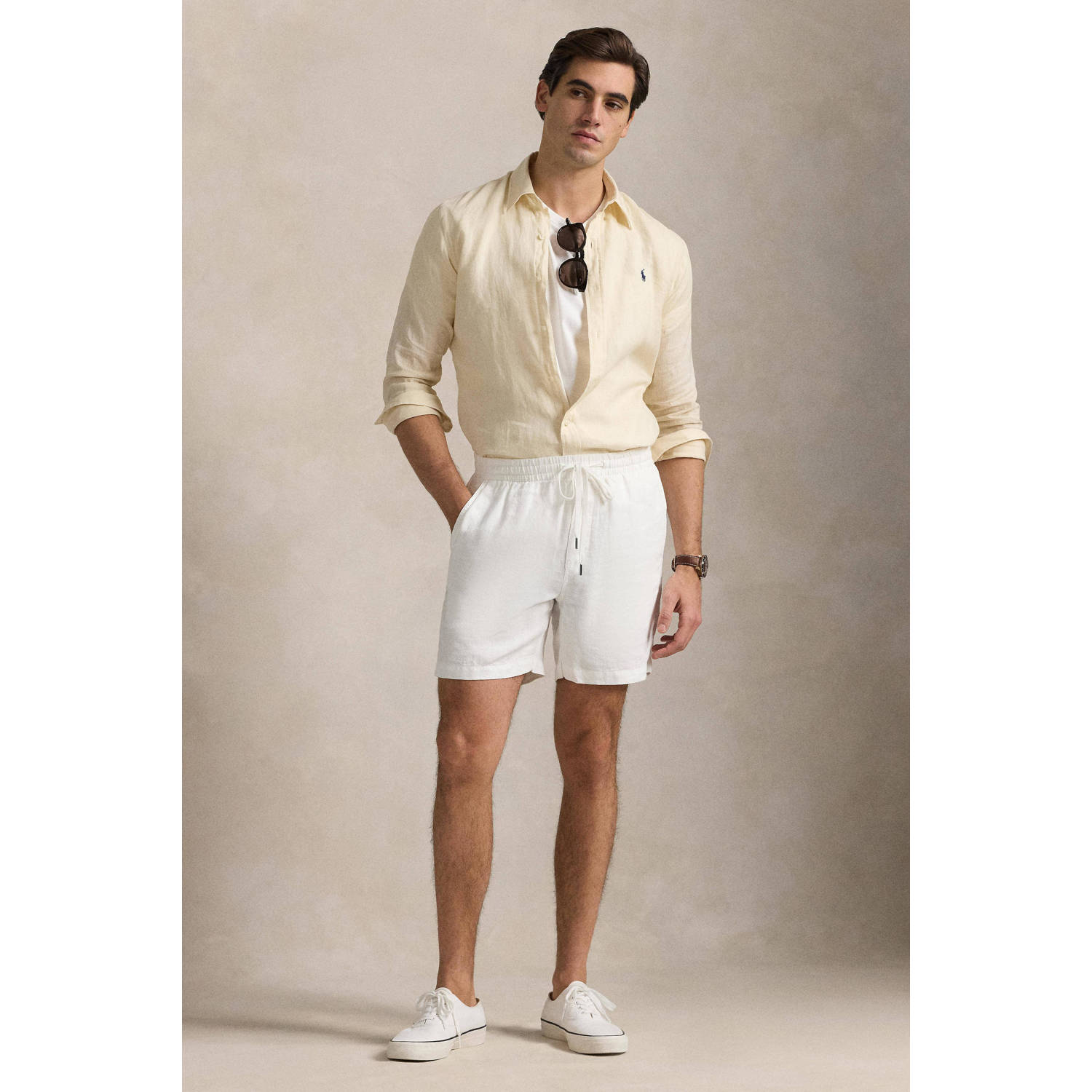 POLO Ralph Lauren linnen casual overhemd beige