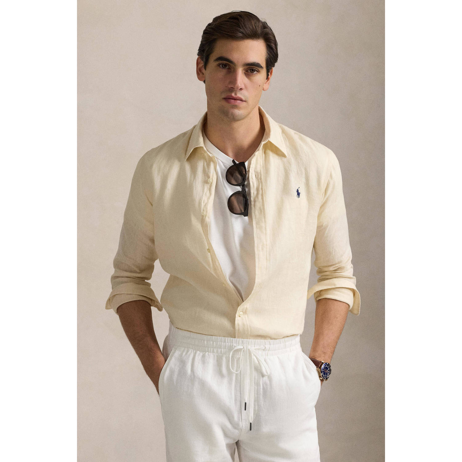 POLO Ralph Lauren linnen casual overhemd beige