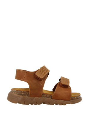   leren sandalen cognac
