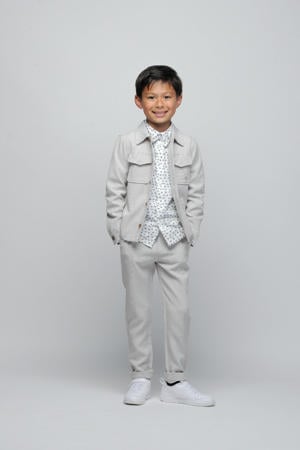 tapered casual broek beige